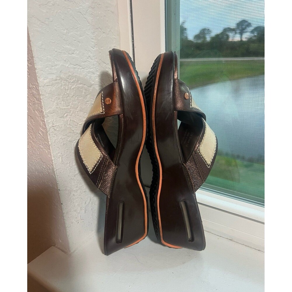 Cole Haan Nike Air Metallic Wedge Sandals in Tan & Brown Women’s Size 7.5 - Picture 7 of 10